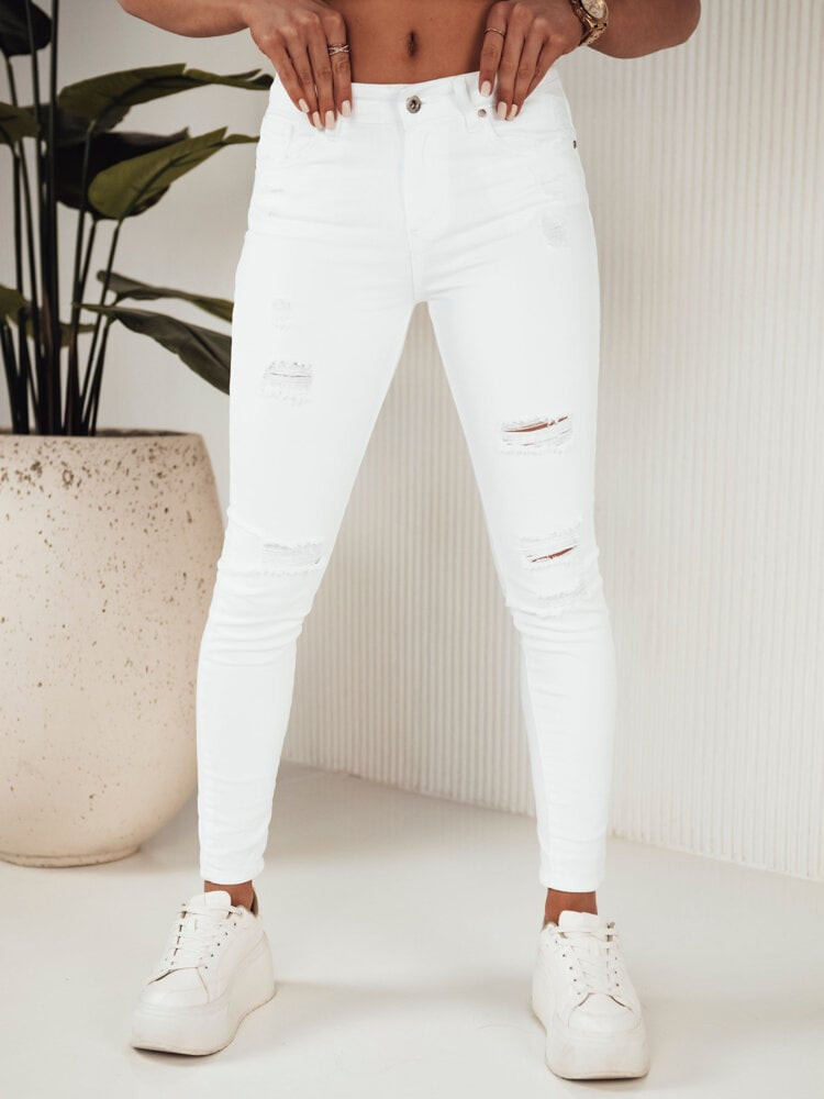 Dámské džíny s vysokým pásem MOLI Barva Bílý DSTREET