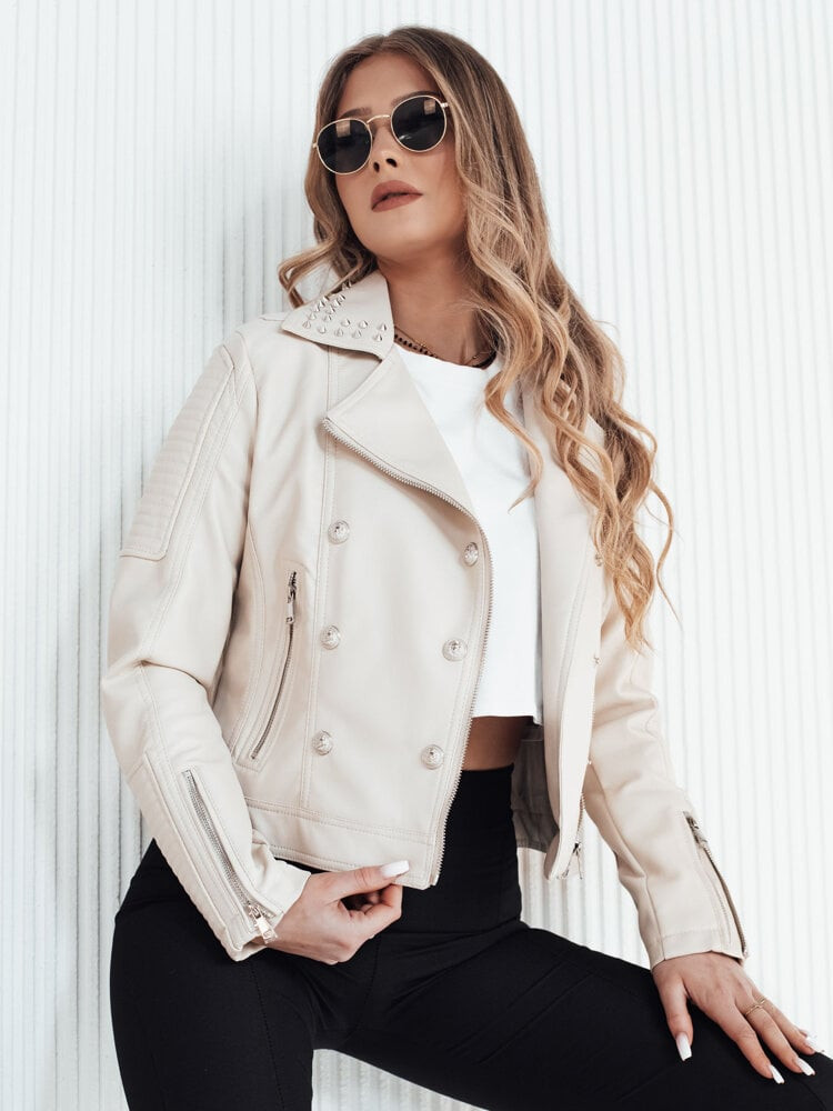 Dámská koženová bunda TRUCCO Barva béžová DSTREET