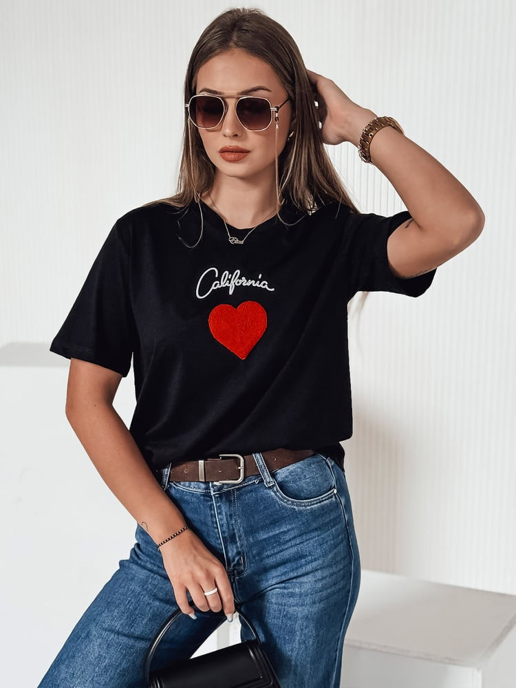 T-shirt damski CALOV czarny Dstreet