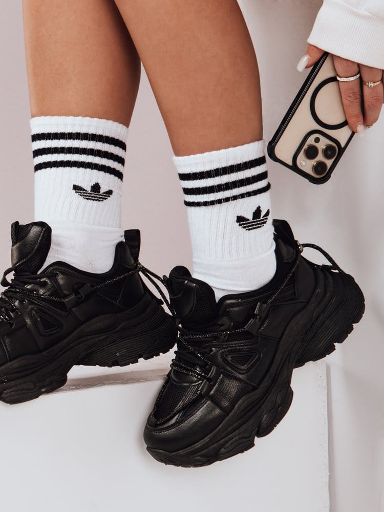 Sneakersy damskie na grubszej podeszwie NEWMOVE czarne Dstreet