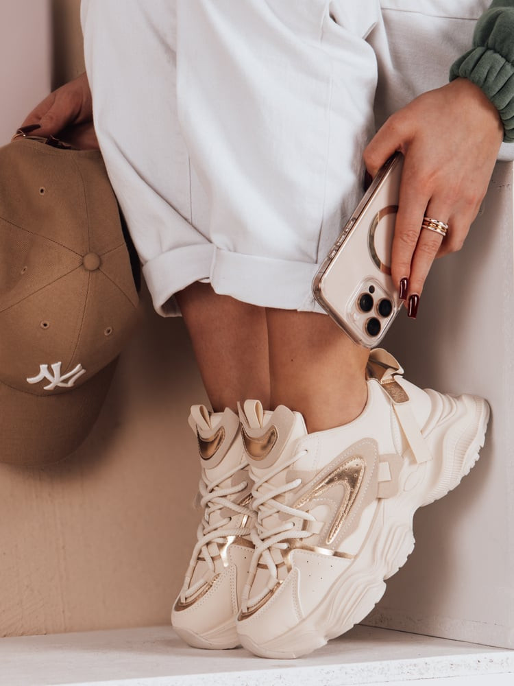 Sneakersy damskie EASYPACE beżowe Dstreet