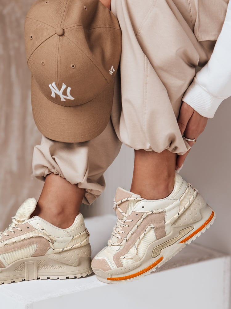 Sneakersy damskie na platformie STREETLY beżowe Dstreet