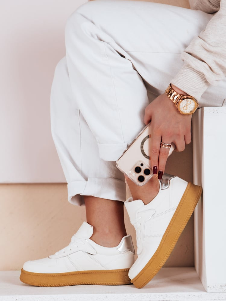 Sneakersy damskie na platformie NOXSTEP białe Dstreet
