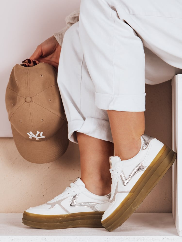 Sportowe sneakersy damskie SPARKSOLO srebrne Dstreet