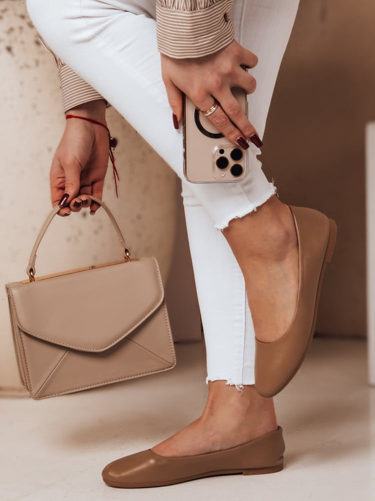 Baleriny damskie FRLINE khaki Dstreet