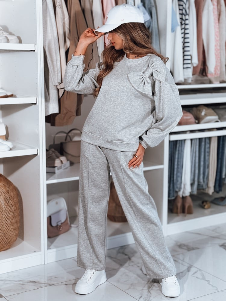 Komplet dresowy damskie one size oversizowy DRESOVA jasnoszary Dstreet