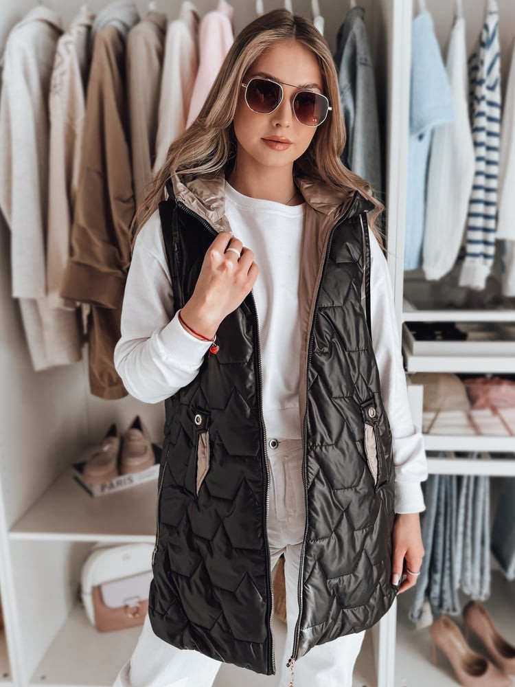 Kamizelka damska przejściowa pikowana GLITTI czarna Dstreet