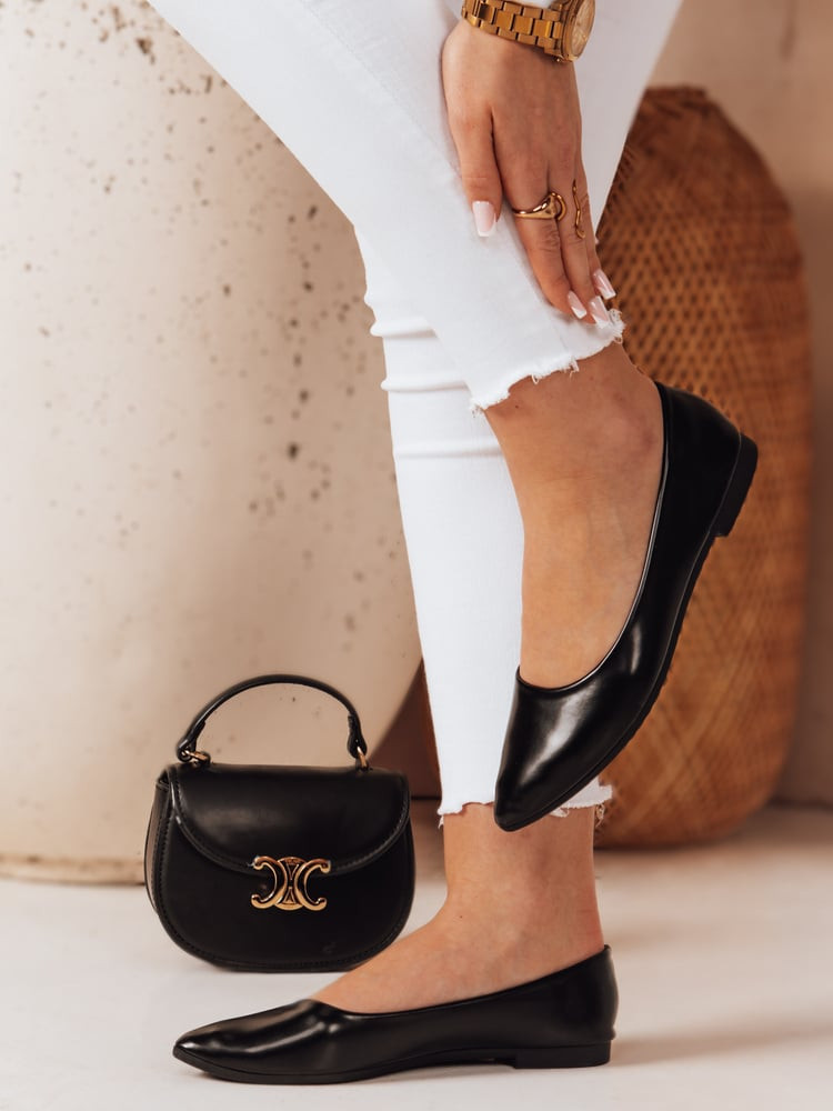 Baleriny damskie w szpic ILLARI czarne Dstreet