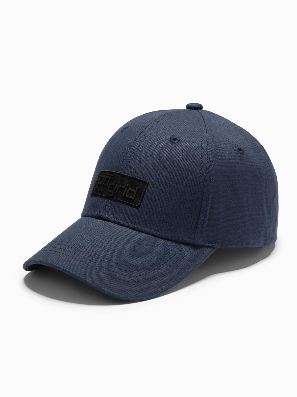 Ombre Men's baseball cap with rectangular patch - navy blue