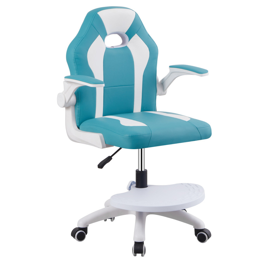 Kondela Otočná židle s podnoží, modrá/bílá, RAMIL NEW