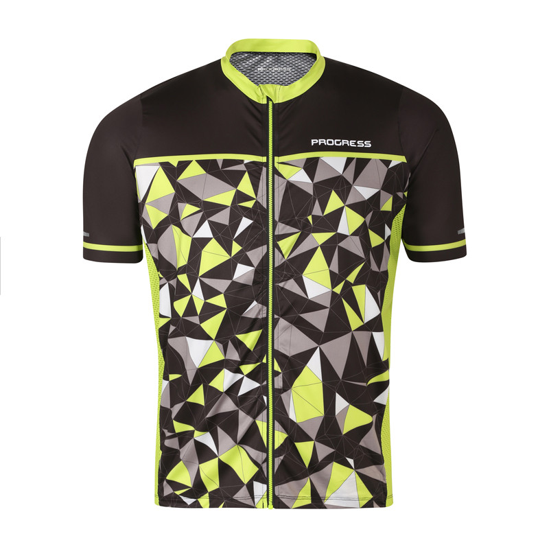 PROGRESS REPRESENT pánský cyklistický dres L černá/limetka