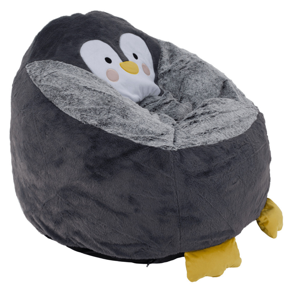 Kondela Sedací pytel tučňák, šedá, PINGO