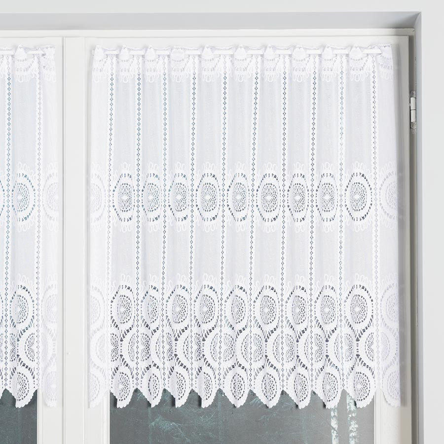 Dekorační metrážová vitrážová záclona  SYLVA bílá výška 80 cm MyBestHome