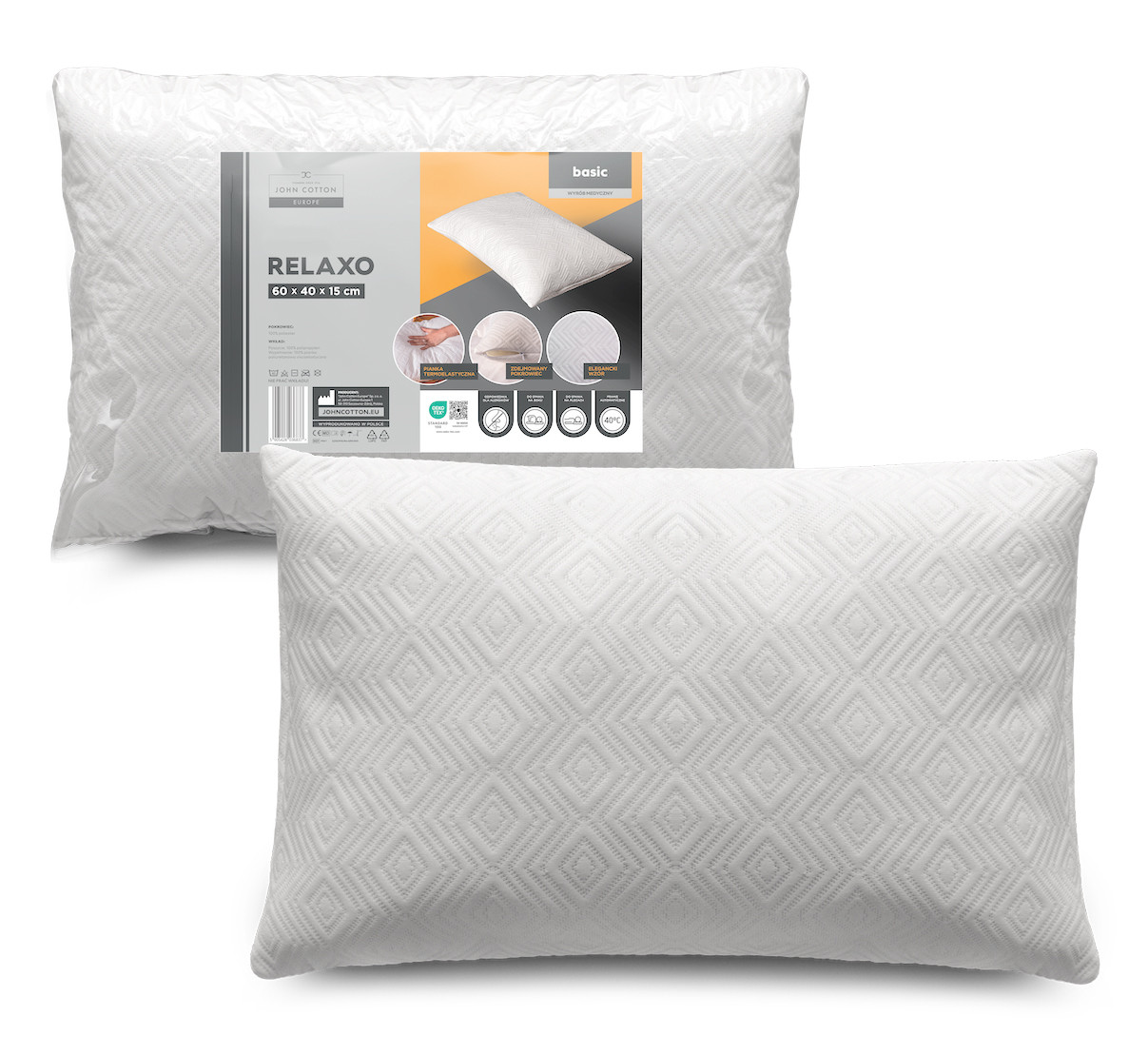 Ortopedický polštář RELAXO 60x40 cm mikrovlákno John Cotton