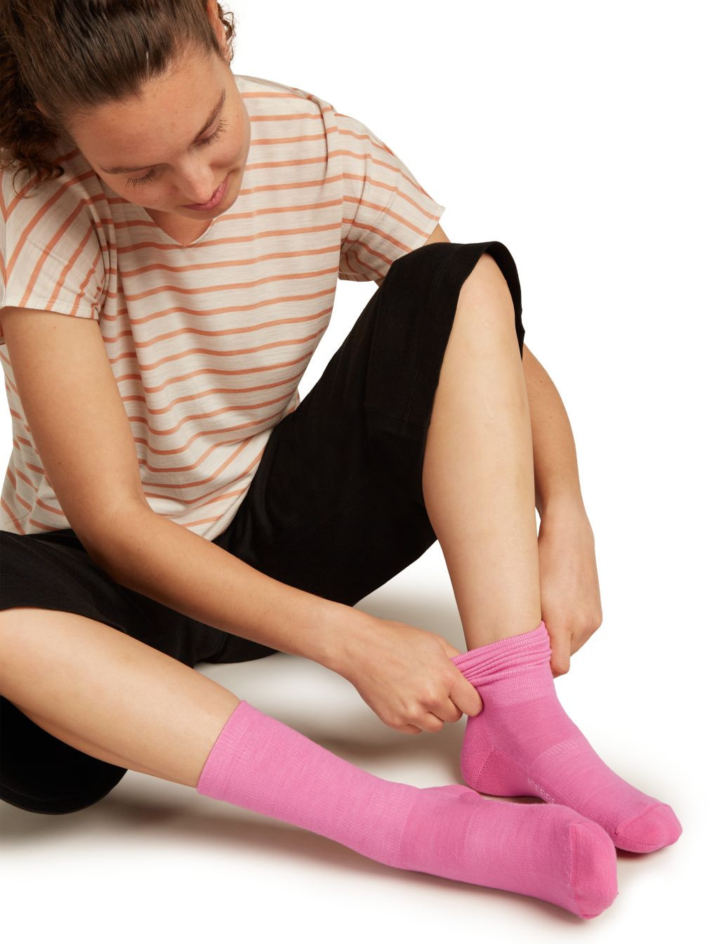 ICEBREAKER W Lifestyle_Light Crew, Pop/Snow velikost: L