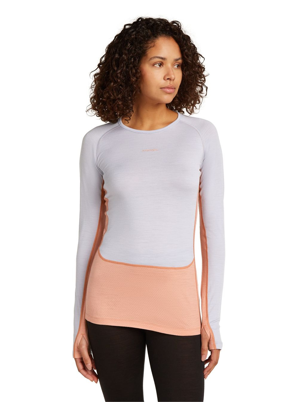 ICEBREAKER Wmns Mer 200 ZoneKnit LS Crewe, Desert Sand/Greyquartz/Cb (vzorek) velikost: S