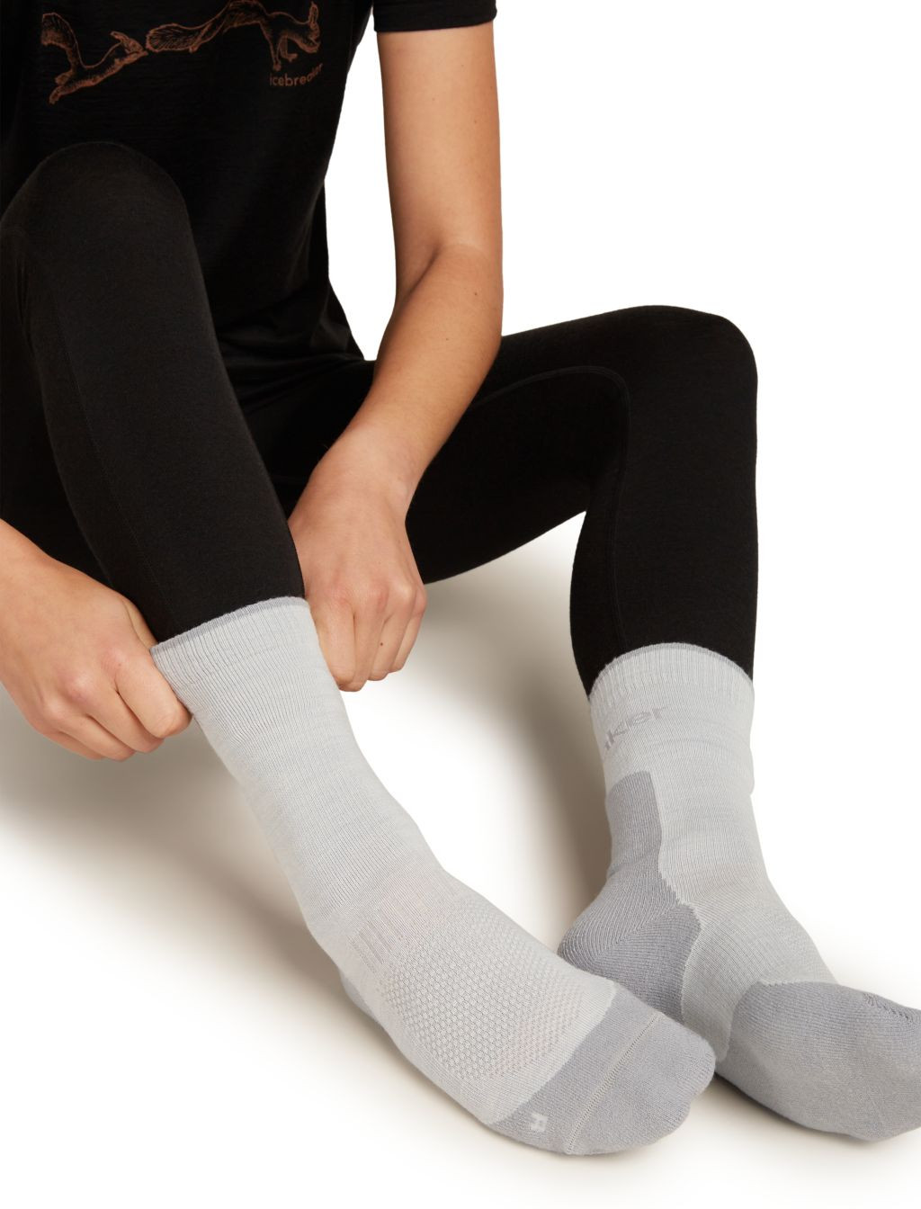 ICEBREAKER W Hike+ Light Crew, Ether/Alloy velikost: L