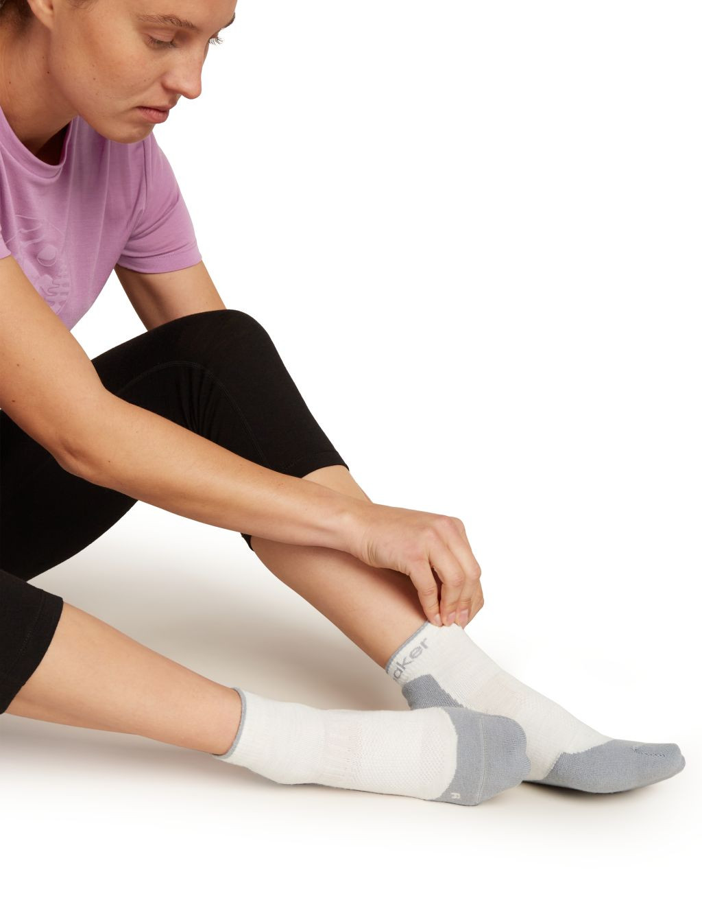 ICEBREAKER W Hike+ Light Mini, Ecru Heather/Alloy velikost: L