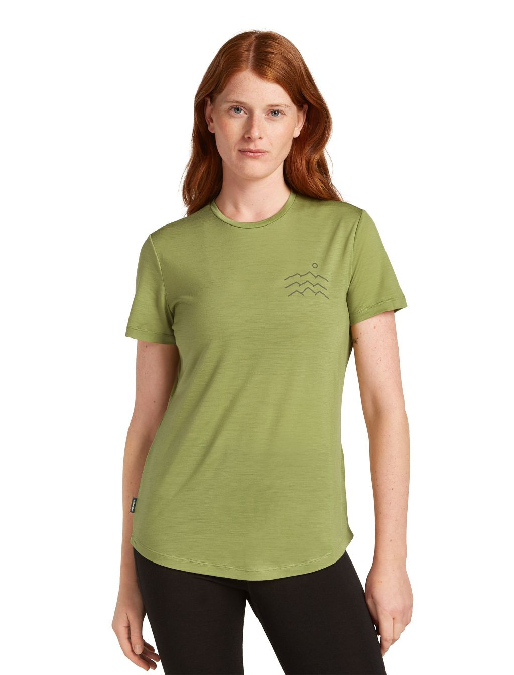 ICEBREAKER W 125 Cool-Lite Sphere SS Tee Across, Olive velikost: L