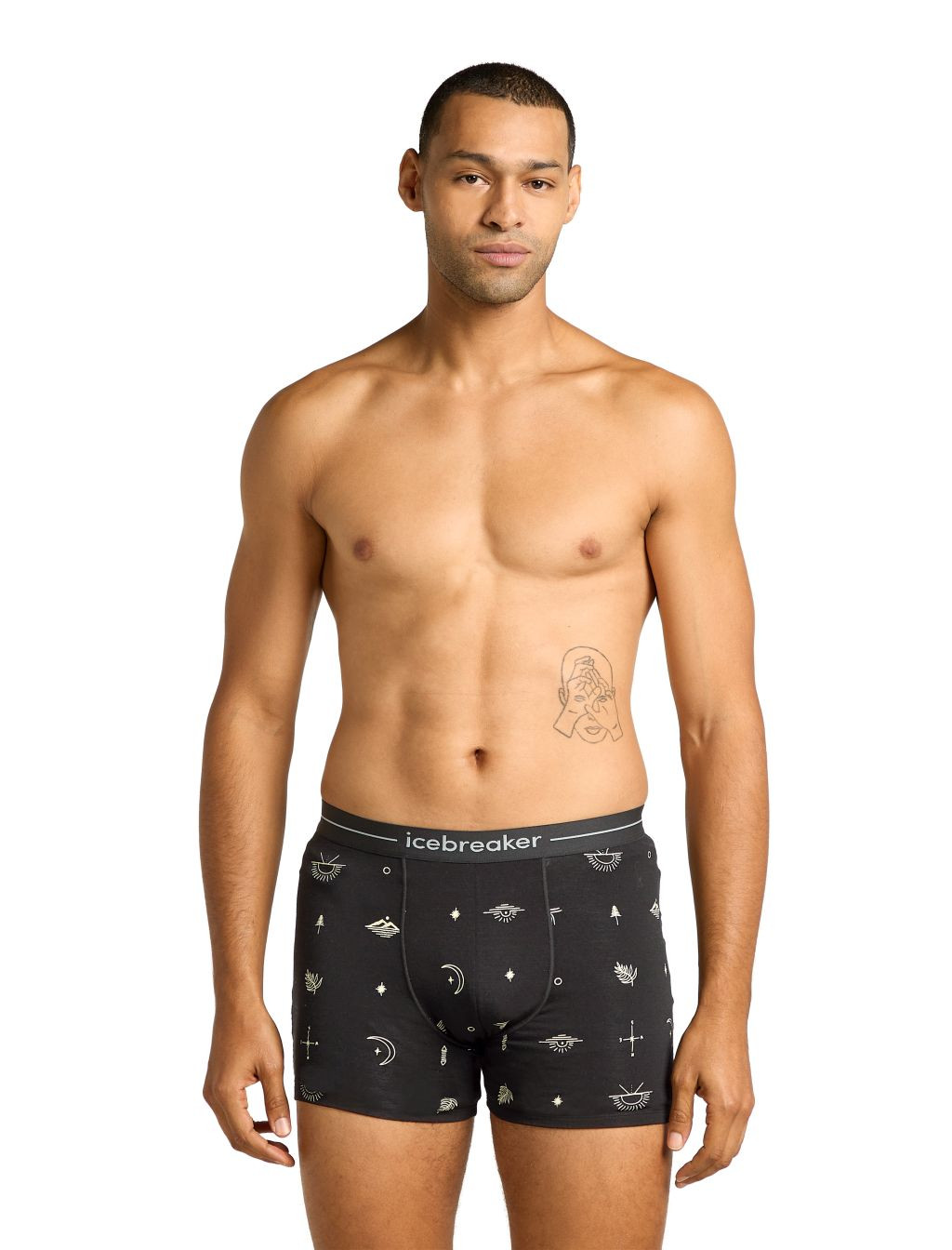 ICEBREAKER M 150 Anatomica Boxers Explore More, Black/Aop velikost: S