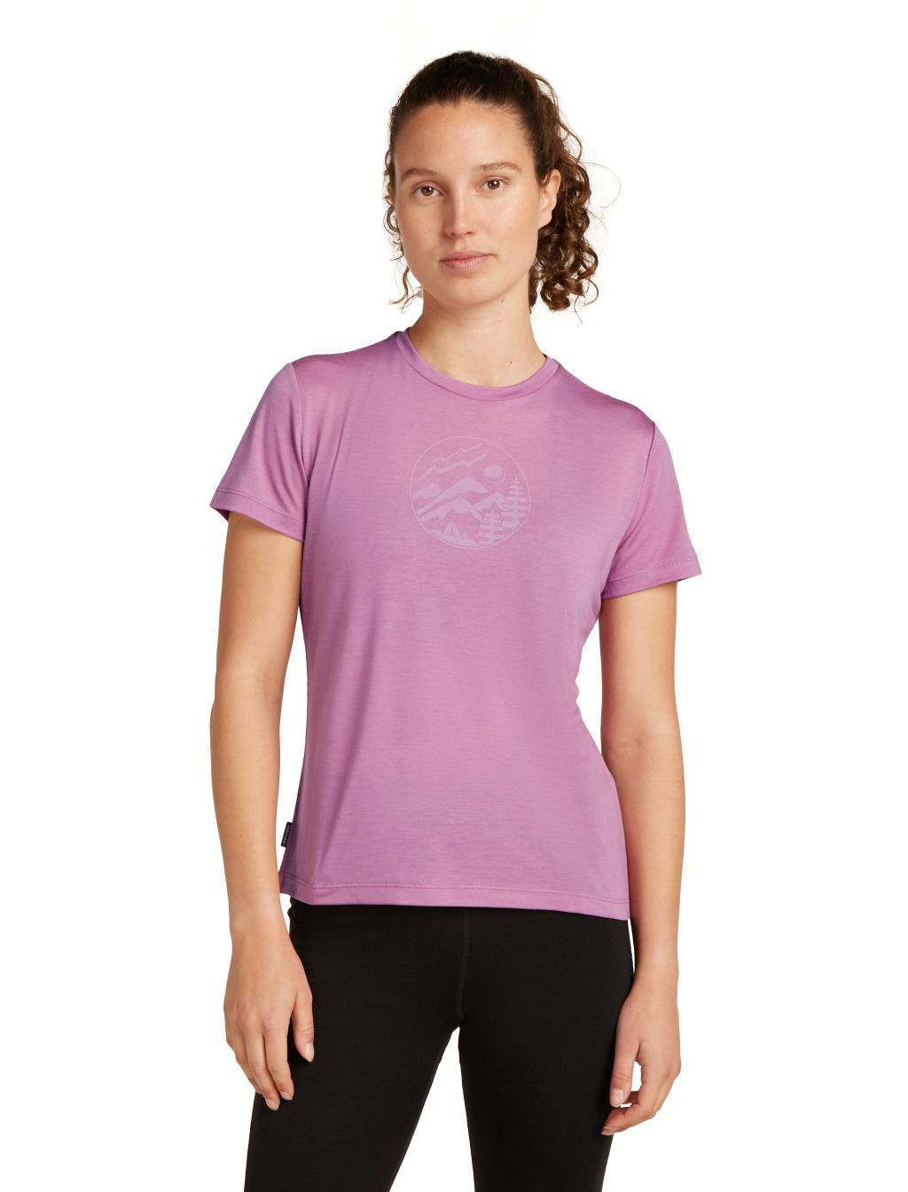 ICEBREAKER Wmns Mer Core SS Tee Camping Circle, Deco (vzorek) velikost: S