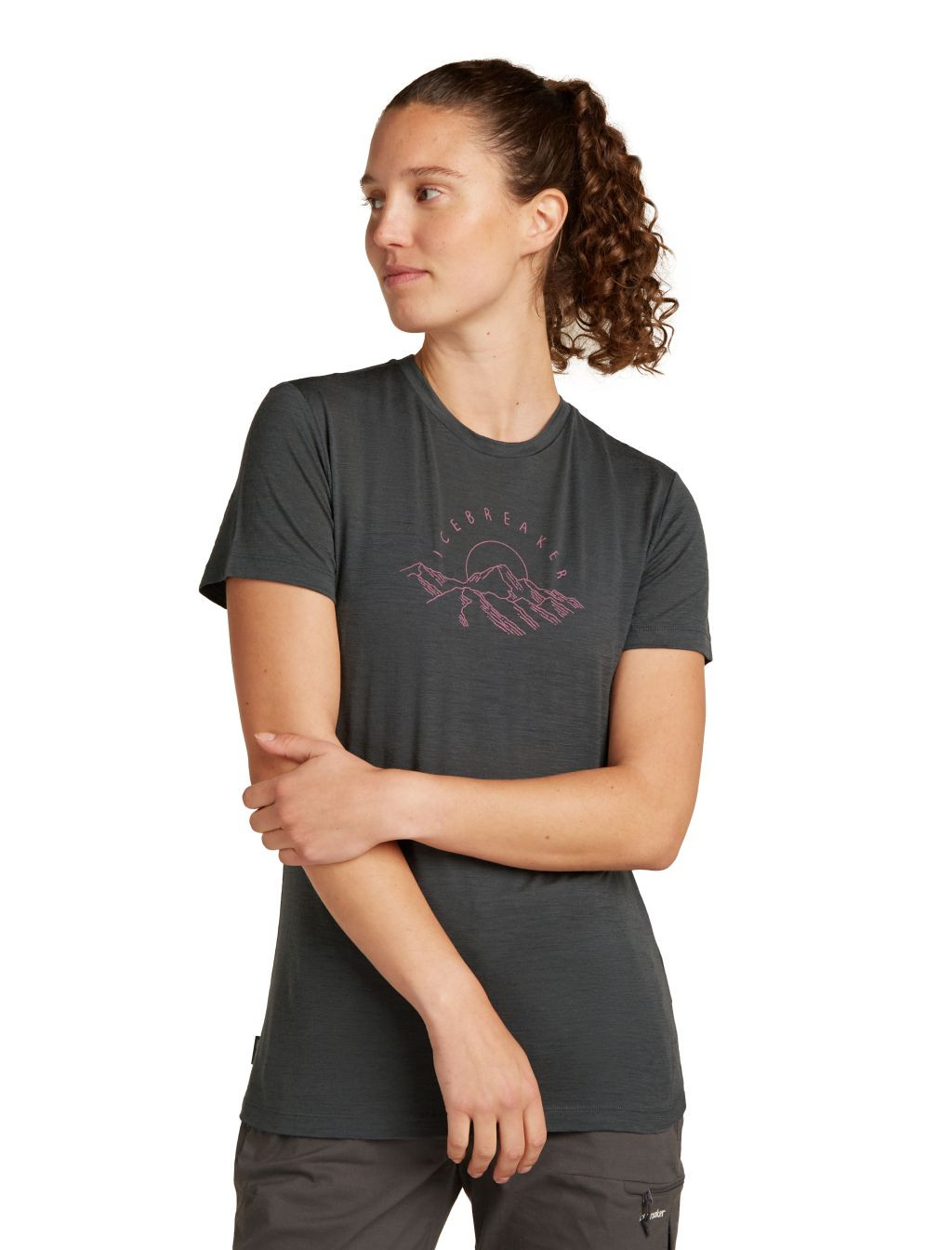 ICEBREAKER W 150 Tech Lite SS Tee Sunrise Sumit, Obsidian velikost: L