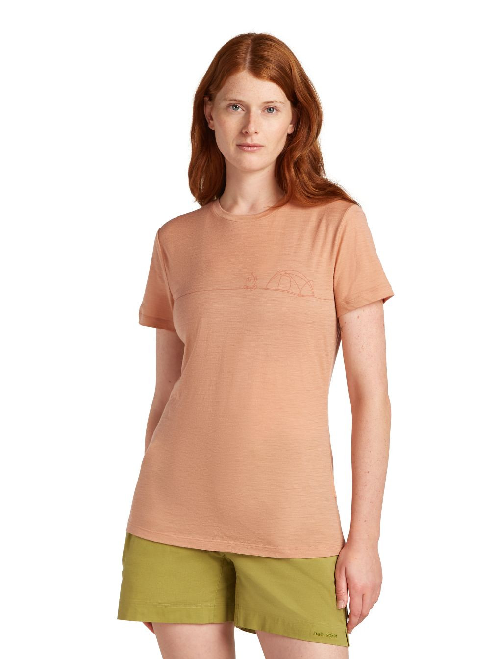 ICEBREAKER W 150 Tech Lite SS Tee Single Line C, Desert Sand velikost: M