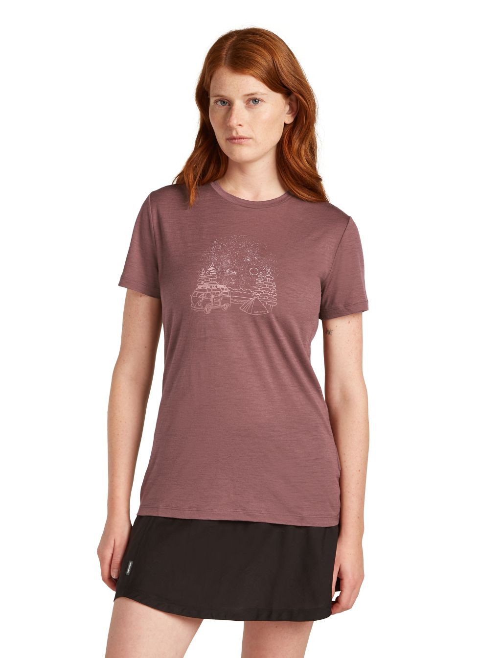 ICEBREAKER W 150 Tech Lite SS Tee Van Camp, Carob velikost: L