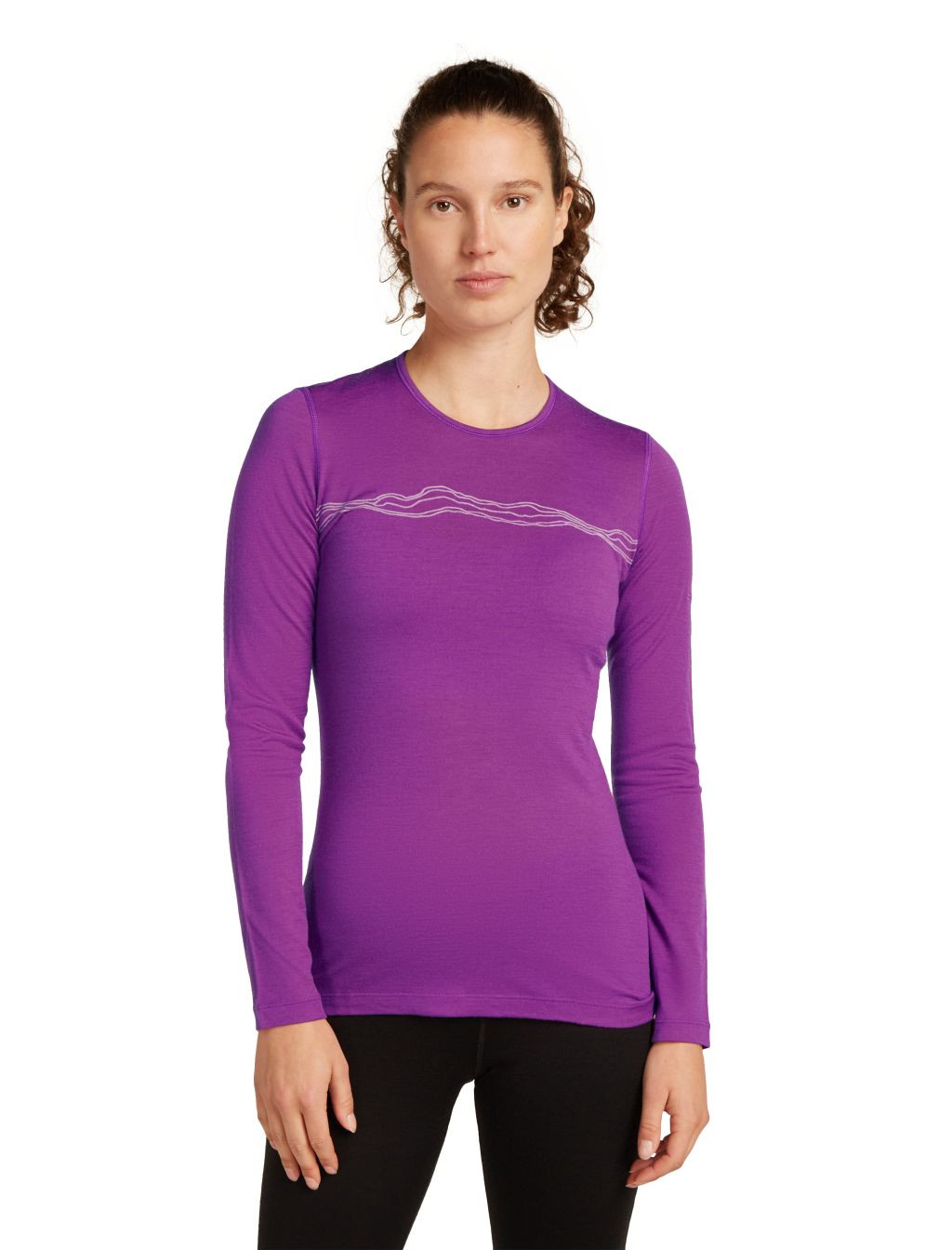 ICEBREAKER Wmns Mer 200 Oasis LS Crewe Mountain Pulse, Passion (vzorek) velikost: S