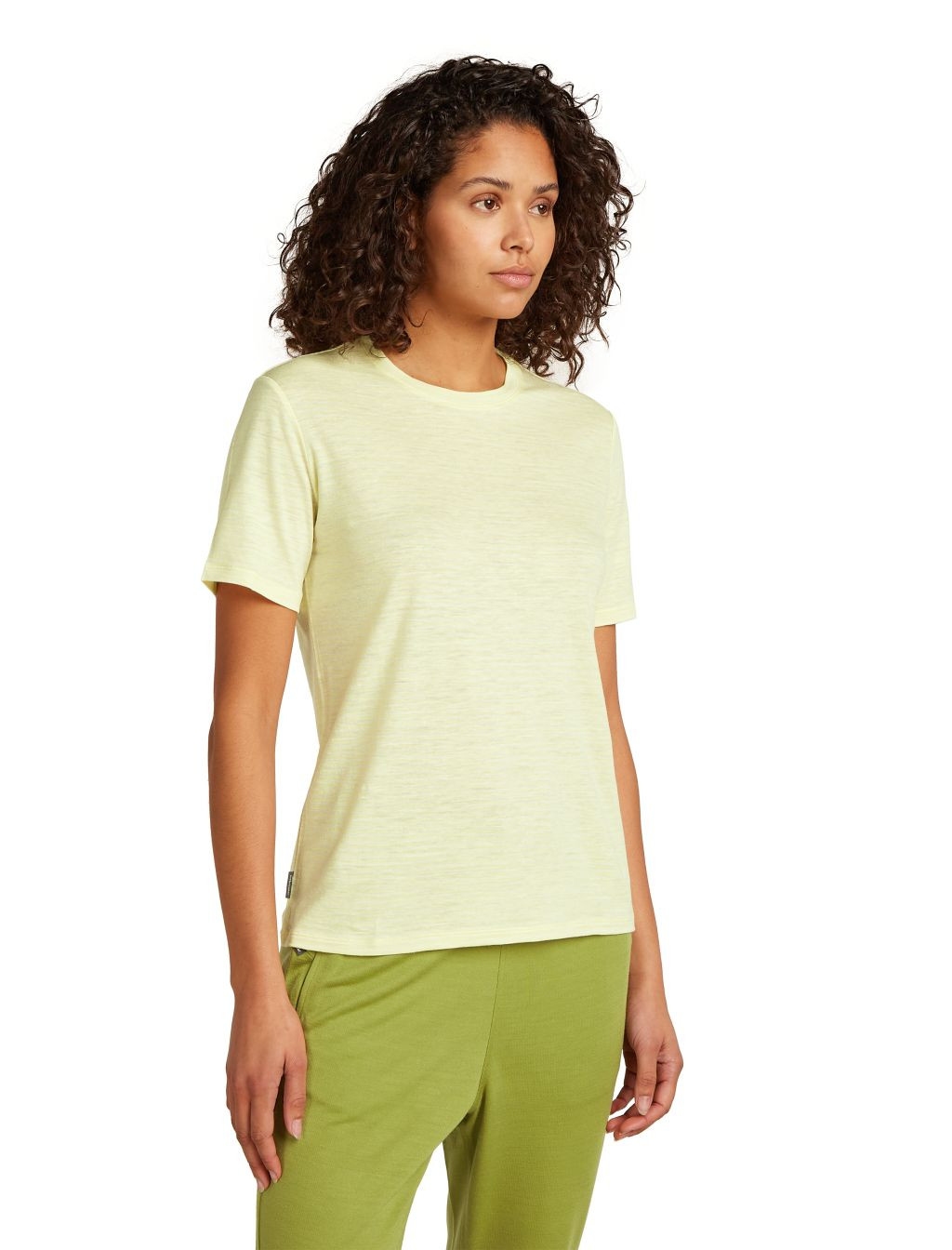 ICEBREAKER Wmns Mer Linen SS Tee Stripe, Citrine/Snow/S (vzorek) velikost: S