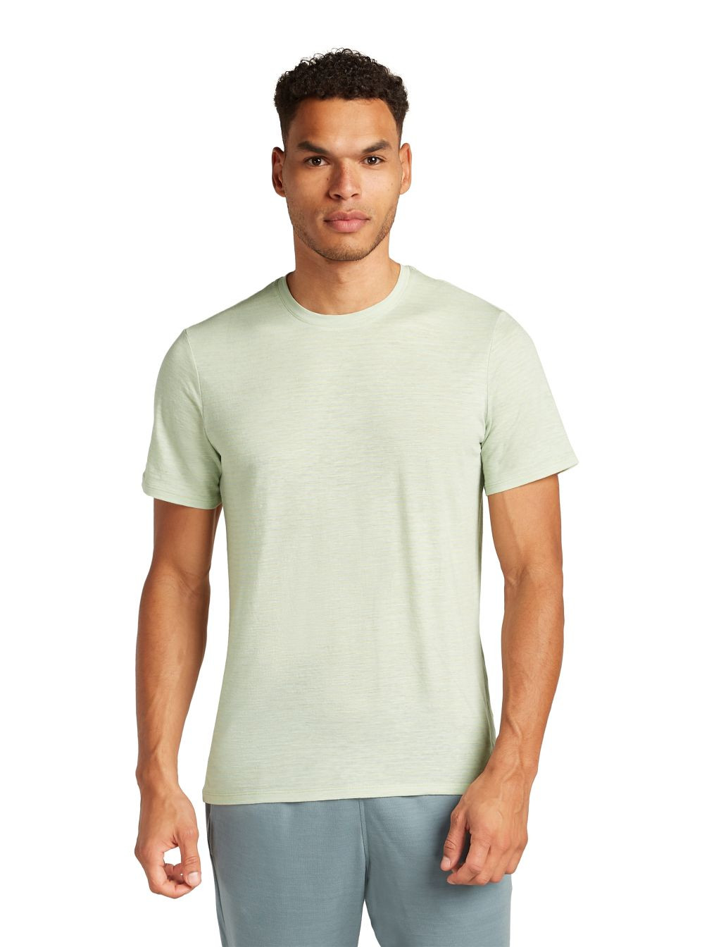 ICEBREAKER Mens Mer Linen SS Tee Stripe, Ashen/Mint/S (vzorek) velikost: M