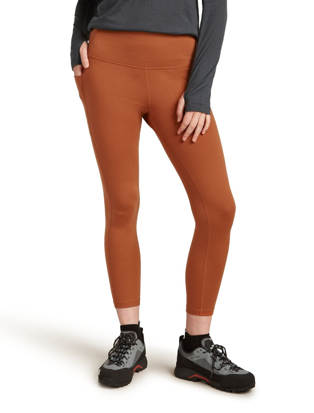 ICEBREAKER Wmns Mer 260 Fastray II 25 High Rise Tights, Dusty Clay (vzorek) velikost: S