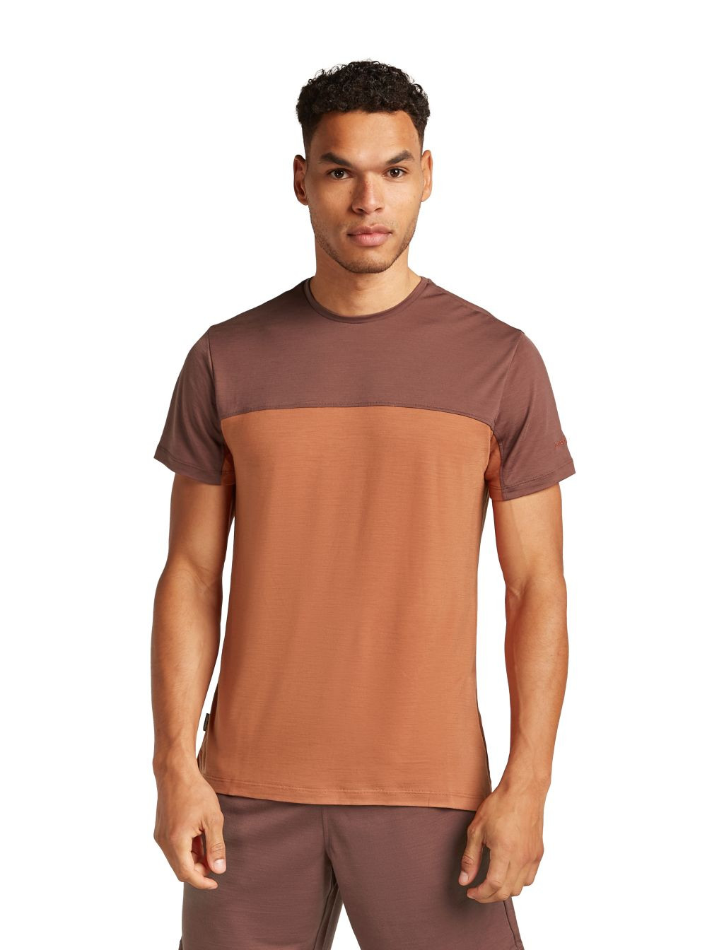 ICEBREAKER Mens Mer Cool-Lite Sphere III SS T Colour, Dusty Clay/Carob/Cb (vzorek) velikost: M