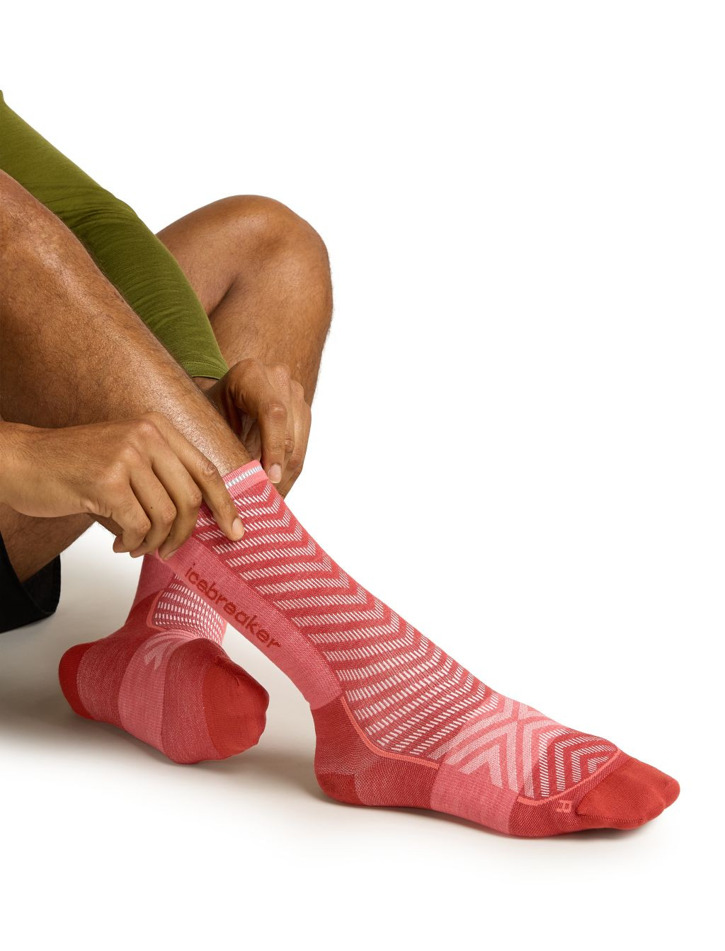 ICEBREAKER M Run+ Ultralight Crew, Jasper/Plume velikost: L