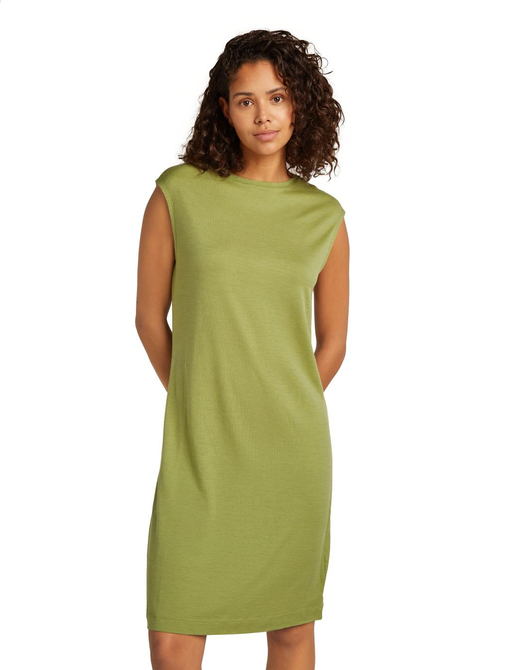 ICEBREAKER W Granary Sleeveless Dress, Olive velikost: L