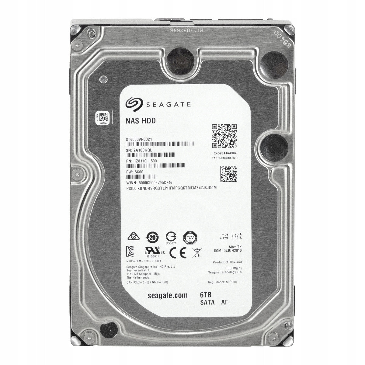 Seagate Nas Hdd 6TB 7.2K 128MB Sata III 3.5'' ST6000VN0021