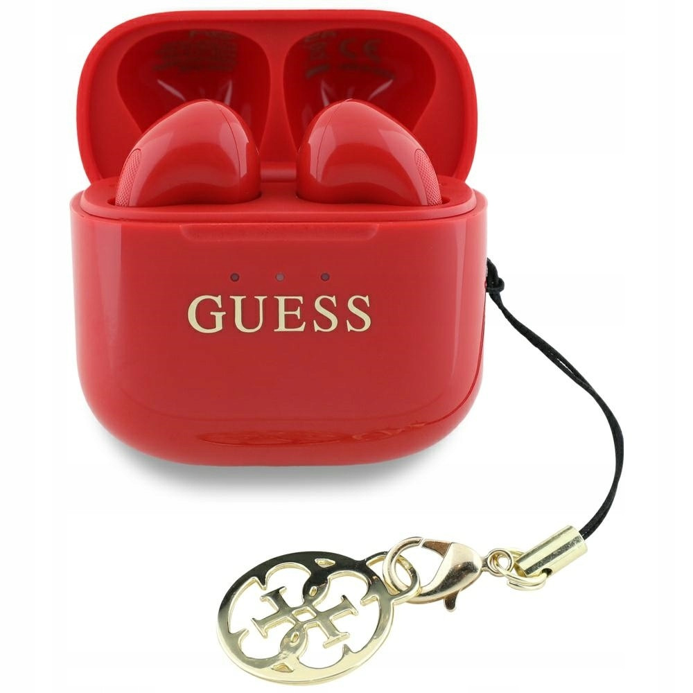 Tws sluchátka Guess Glossy Effect Printed Classic Logo & Charm čer