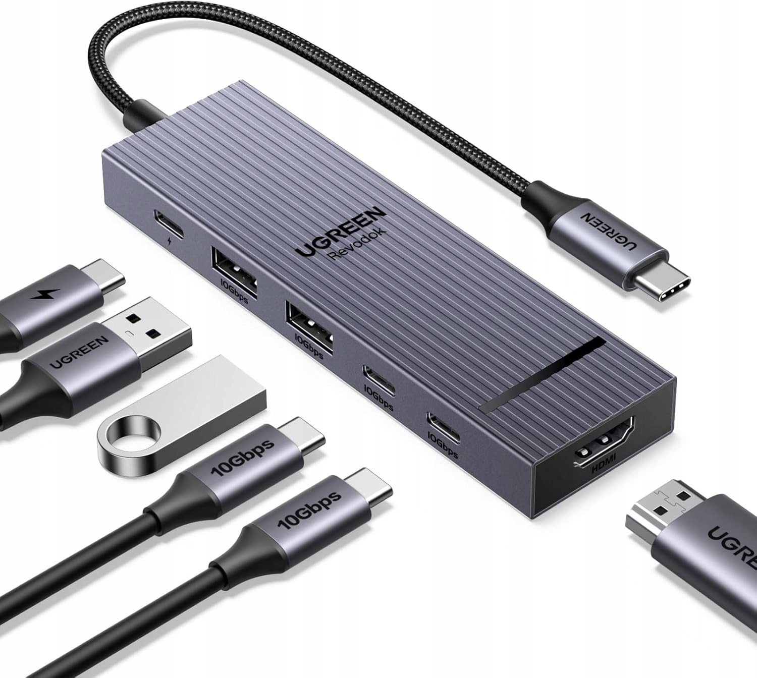 Rozbočovač Usb-c 6 v 1 s funkcí přenosu obrazu 4K 60Hz