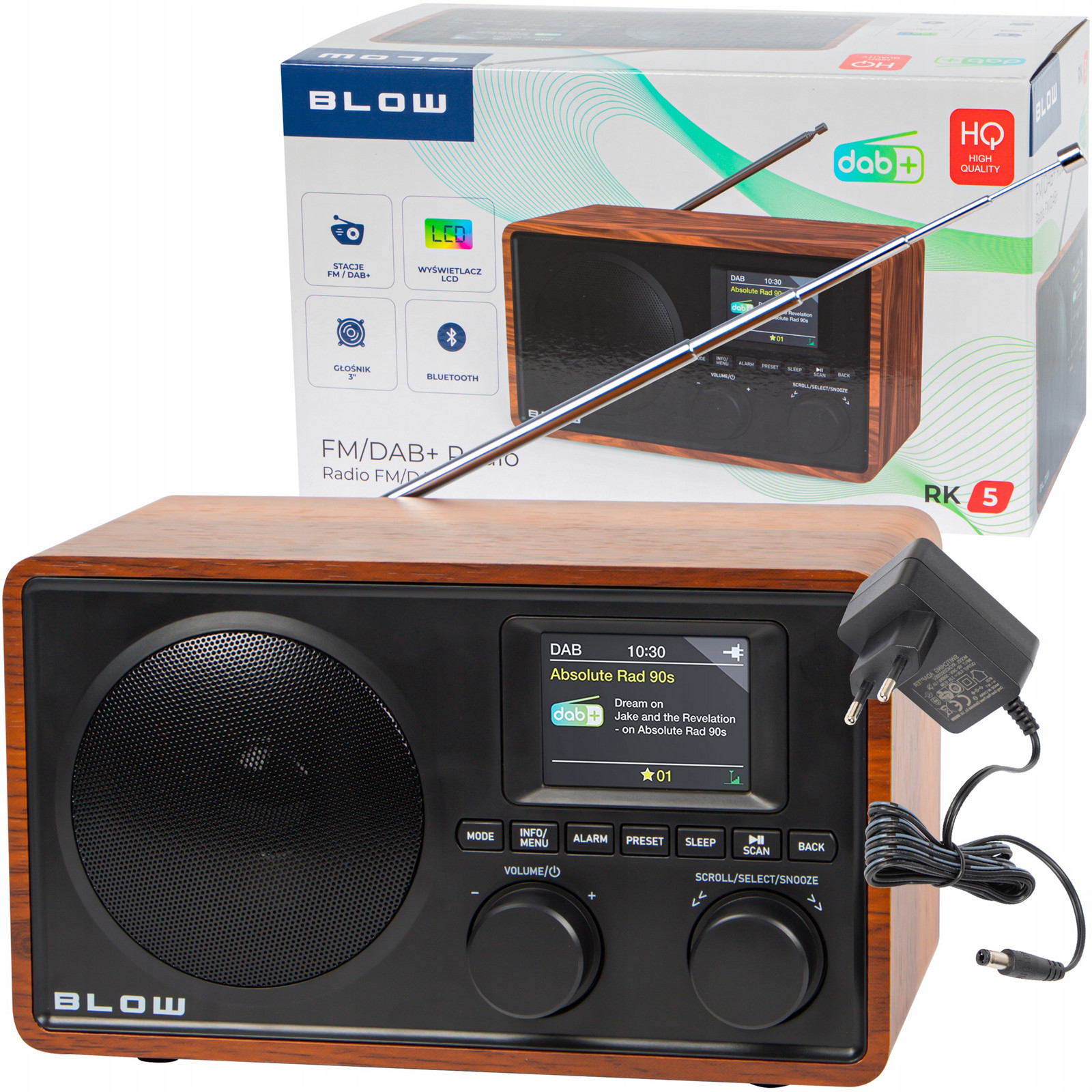 Stavební Kuchyňské Rádio Přenosný Bluetooth Displej Dab+ Fm Aux Usb