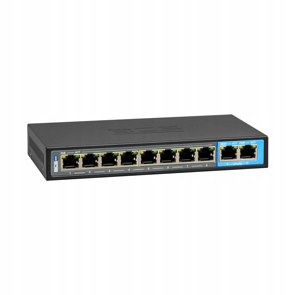 PoE switch 8x PoE, 2x Lan BCS-B-SP0802G 10portový 5.6Gbps| Bcs Basic