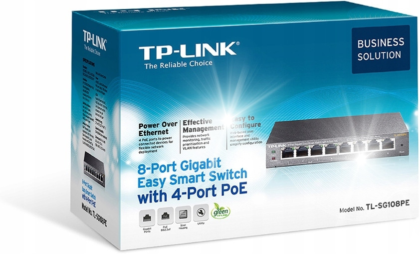 Switch Tp-link TL-SG108PE, 8 Portů, 1 Gbit/s, PoE