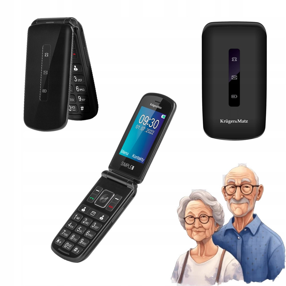 Telefon Pro Seniora Klapka Velký Přehledný Displej Klapkovaný Sos Rádio