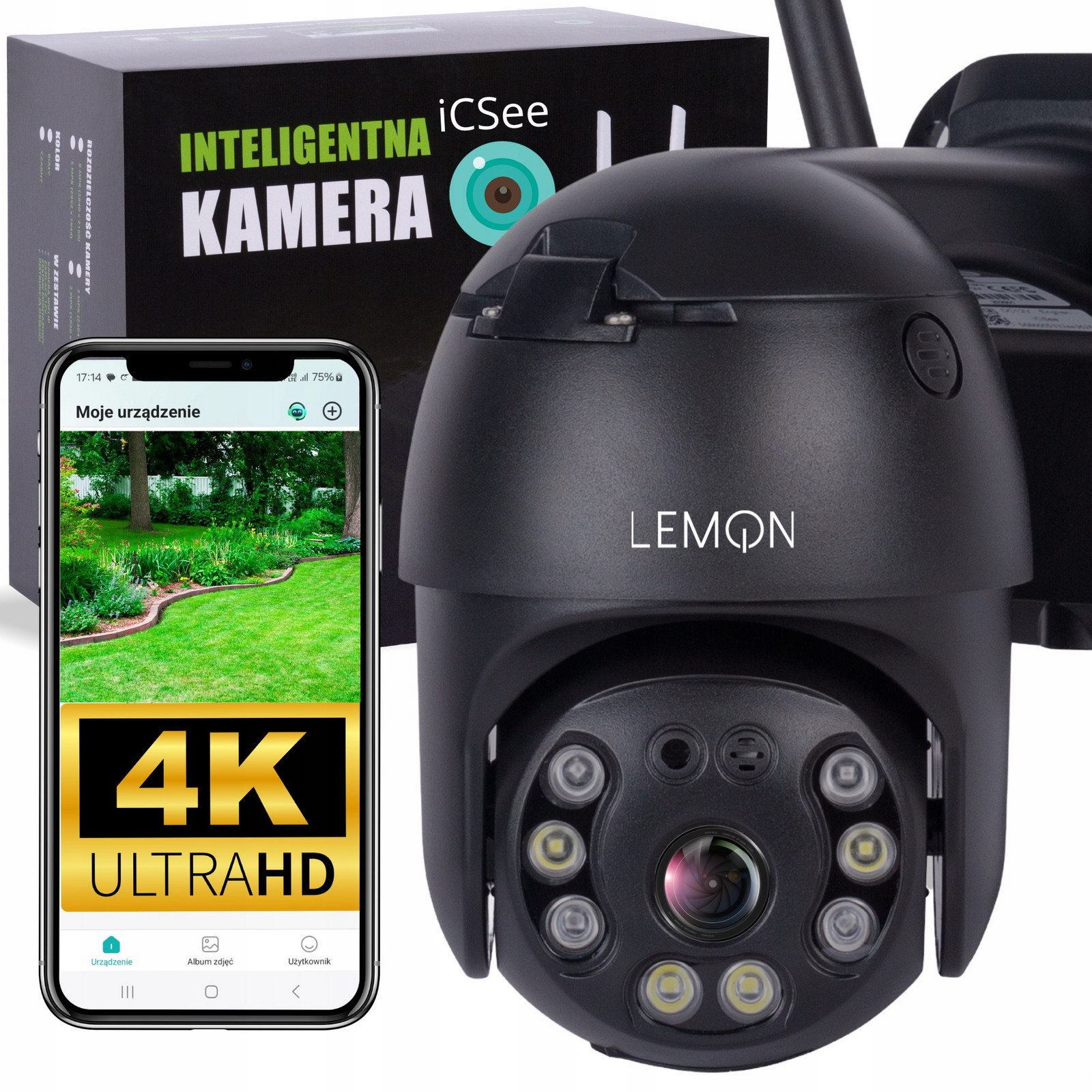 Wifi Kamera Otočná Venkovní Alarm Zoom 8mpx Ip Monitoring 4K Detekce