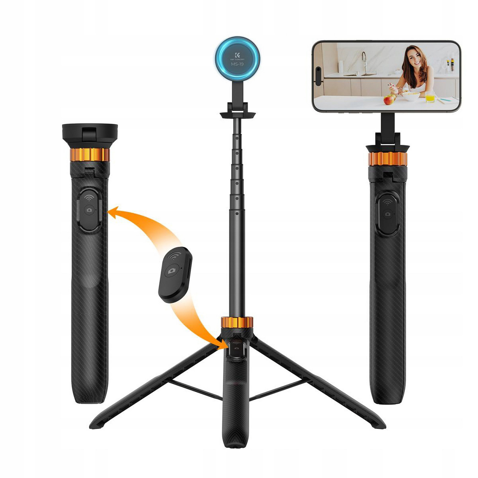 Hůl Selfie Tyč Tripod Stativ Dálkové Ovládání Pro iPhone 12 13 14 15 16