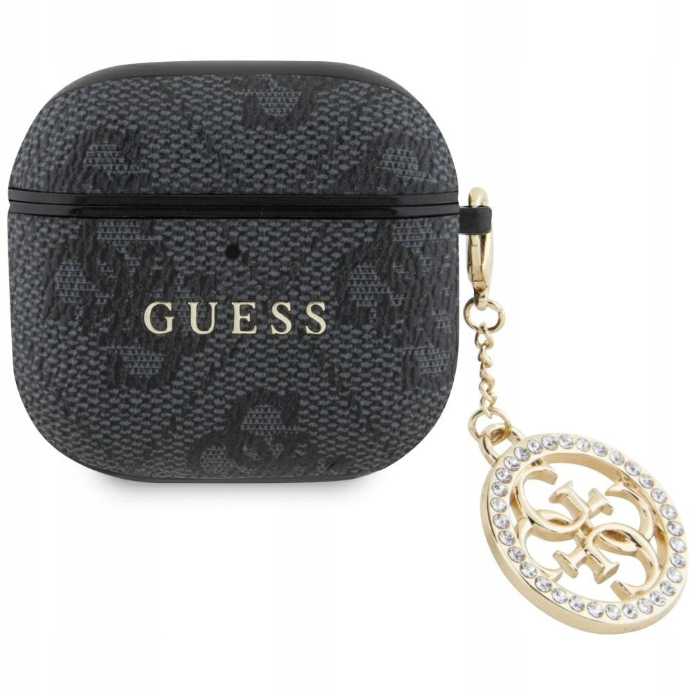 Pouzdro Guess 4G Strass Charm pro AirPods 4 černé