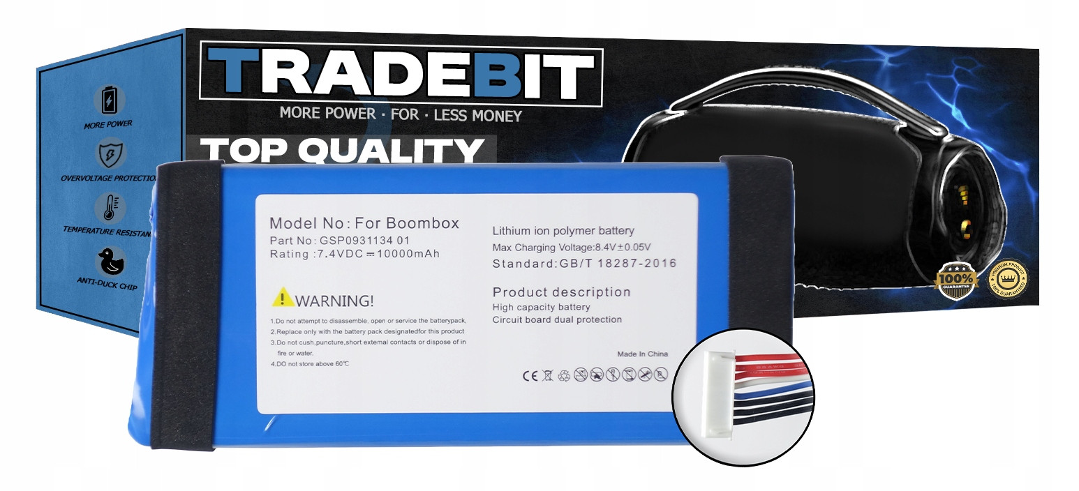 Baterie pro reproduktor Jbl Boombox 1 GSP0931134 01 10000mAh 7,4V Lit-Poli