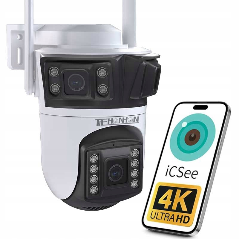 Venkovní Ip Wifi Otočná Kamera 2K 4MP+2MP+2MP 3 Obrazovky T-IS11