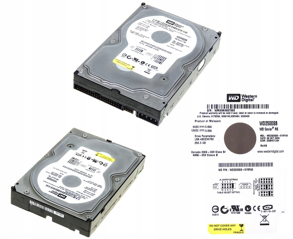 Western Digital WD2500SB 250GB Ata 7200RPM 3,5''