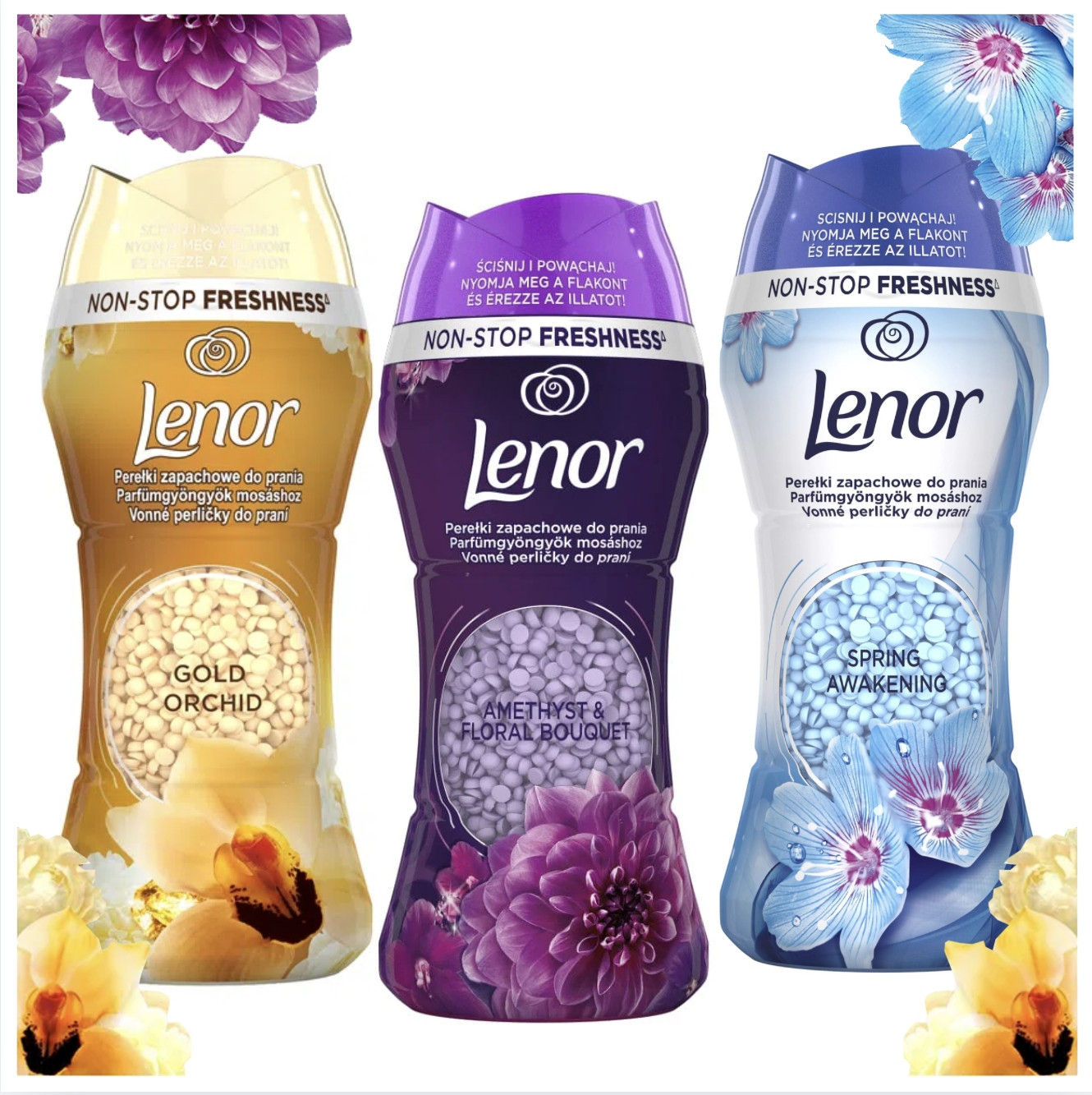 Lenor Granule vonné perličky do praní Gold +Amethyst spring 3x 210g