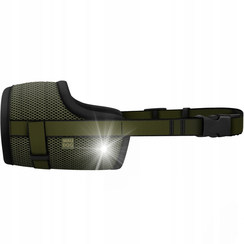 Waudog Pro Náhubek Pro Psa Ze Síťoviny Látkový Khaki Silný 25-34CM Vel. L